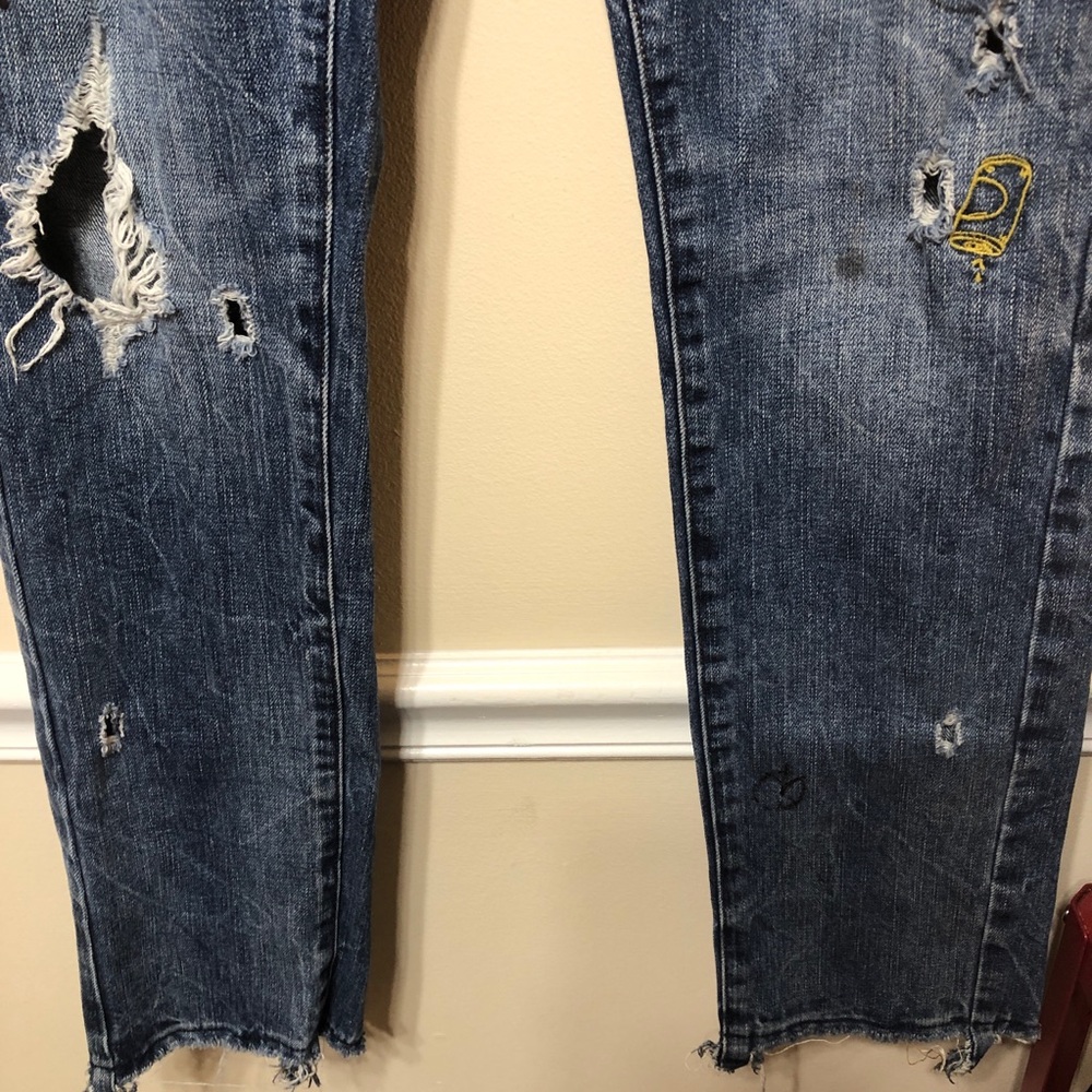 American Eagle Embroidered Patch Jeans - image 4